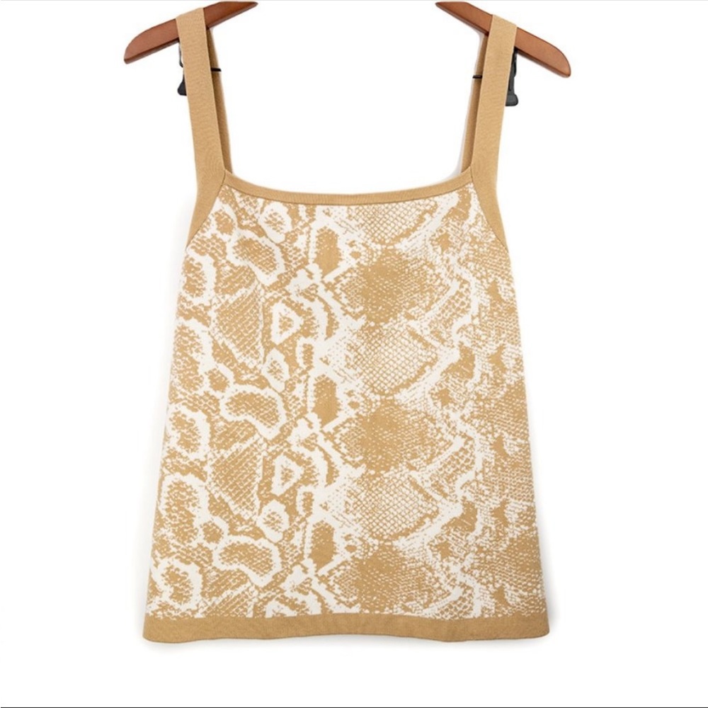 Nine West Square Neck Python Sweater Tank Sleeveless XXL - Picture 7 of 7